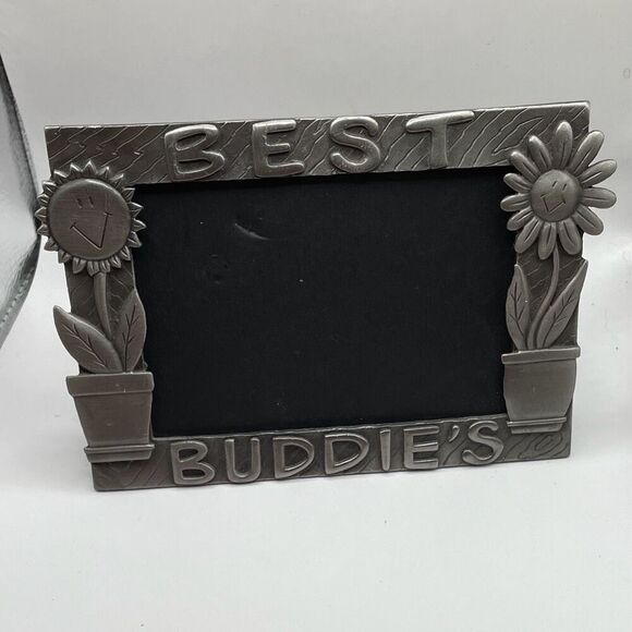 Best Buddies Pewter Metal Frame 6”w x 4”L Best Friends Photo Frame - Picture 3 of 7